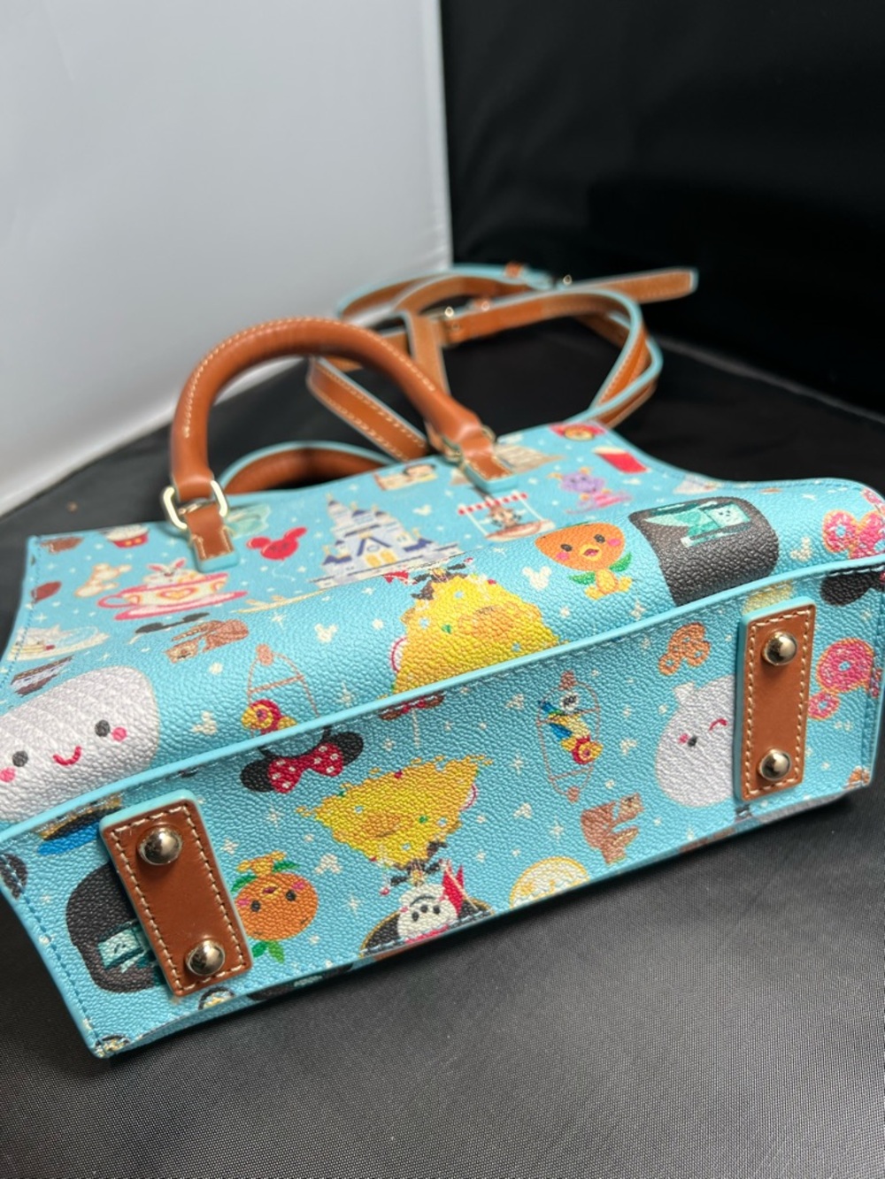 Disney Parks Dooney & Bourke Crossbody Bag Blue park icons Print - Picture 4 of 9